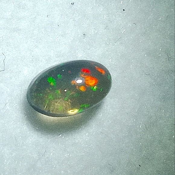 🔥 Rare Genuine Ethiopian Black Fire Opal Loose Cabochon Oval Cut .25ctw - Picture 4 of 5